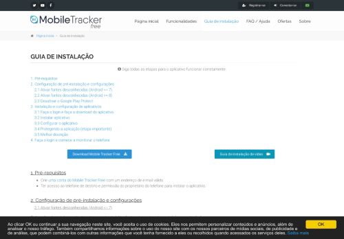 
                            2. Guia de instalação | Mobile Tracker Free