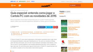 
                            4. Guia especial: entenda como jogar o Cartola FC com as novidades de ...