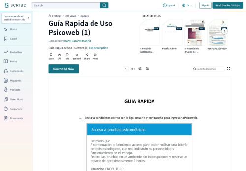 
                            12. Guía Rapida de Uso Psicoweb (1) - Scribd