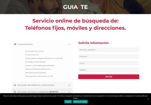 
                            1. GUIA-TE: Buscador online de móviles y datos catastrales