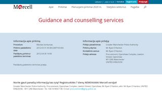 
                            8. Guidance and counselling services – Mercell viešieji pirkimai