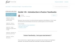 
                            5. Guide 1/6 - Introduction à Fusion Yearbooks – Besoin d'aide ?