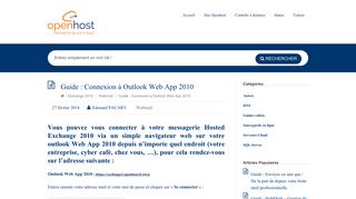 
                            12. Guide : Connexion à Outlook Web App 2010 – Support Openhost :