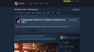 
                            6. Guide :: Desbloquear Ropa EX3 y Registro Resident Evil .NET