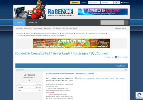 
                            13. [Guide] Fix CreateDB Fail / Server Crash / Port Issues / SQL ...