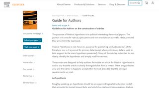 
                            8. Guide for authors - Medical Hypotheses - ISSN 0306-9877 - Elsevier