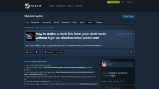 
                            6. Guide :: how to make a deck link from your deck code without login on ...