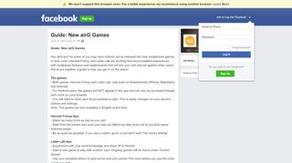 
                            10. Guide: New airG Games | Facebook