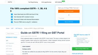 
                            4. Guide on GSTR 1 filing on GST Portal - ClearTax