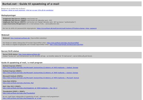 
                            4. Guide til opsætning af e-mail - Burkal.net