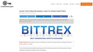 
                            8. Guide to Bittrex Exchange: How to Trade on Bittrex - Master The Crypto