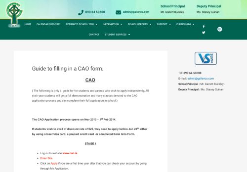 
                            6. Guide to filling in a CAO form. - Gallen Community School