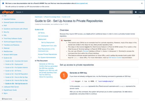 
                            13. Guide to Git - Set Up Access to Private Repositories - cPanel ...