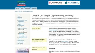 
                            10. Guide to Off-Campus Login Service (Canadore) | Nipissing University ...