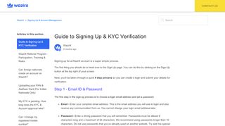 
                            2. Guide to Signing Up & KYC Verification – WazirX