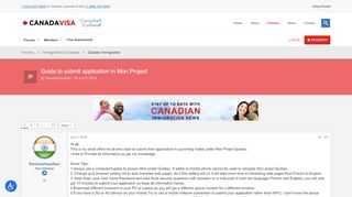 
                            6. Guide to submit application in Mon Project - Canadavisa.com