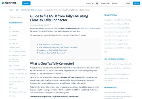 
                            10. Guide to use ClearTax Tally Connector : File GST returns from Tally ...