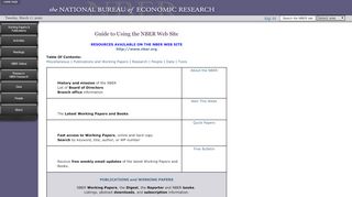 
                            6. Guide to Using the NBER Web Site