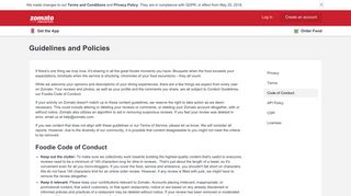 
                            2. Guidelines and Policies | Zomato