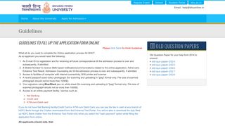 
                            10. Guidelines for Filling - Banaras Hindu University : Entrance Exam