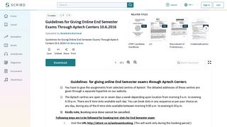 
                            11. Guidelines for Giving Online End Semester Exams Through Aptech ...