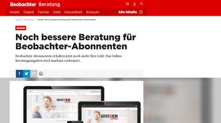 
                            10. Guider: Noch bessere Beratung für Beobachter-Abonnenten ...