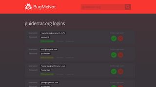 
                            6. guidestar.org passwords - BugMeNot
