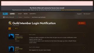 
                            2. Guild Member Login Notification - World of Warcraft Forums ...