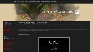 
                            7. Guild of Writers » Uru Concepts: Login GUI