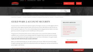 
                            3. Guild Wars 2 Account Security - Guild Wars 2 Support