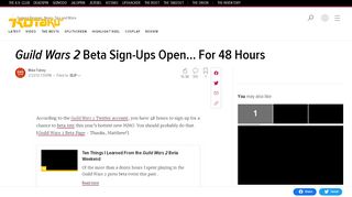 
                            9. Guild Wars 2 Beta Sign-Ups Open... For 48 Hours - Kotaku
