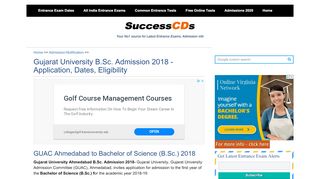 
                            10. Gujarat University B.Sc. Admission 2018 - Application, Dates, Eligibility