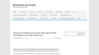
                            10. Gujarat University CCC Exam 2018 - Result ,Registration,Hall Ticket ...