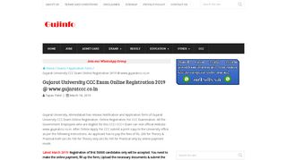 
                            9. Gujarat University CCC Exam Online Registration 2018 @ www ...