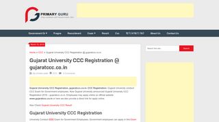 
                            12. Gujarat University CCC Registration 2018 - gujaratccc.co.in