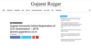
                            7. Gujarat University Online Registration of CCC Examination - 2018 ...