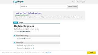 
                            11. Gujhealth.gov.in link, html source & readability review