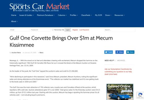 
                            11. Gulf One Corvette Brings Over $1m at Mecum Kissimmee - Sports Car ...