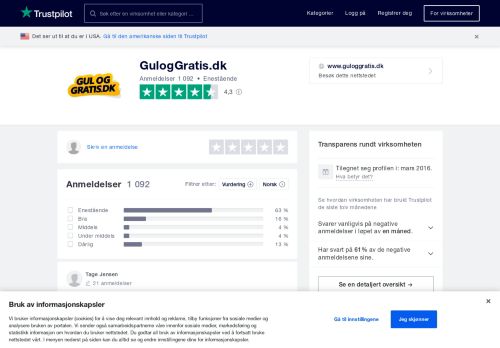 
                            2. GulogGratis.dk Anmeldelser | Les kundenes anmeldelser av www ...
