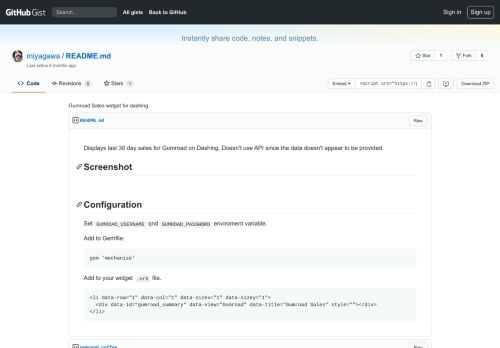 
                            9. Gumroad Sales widget for dashing. · GitHub