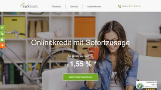 
                            6. Günstiger Onlinekredit mit Sofortzusage bis 100.000 € | SWK Bank