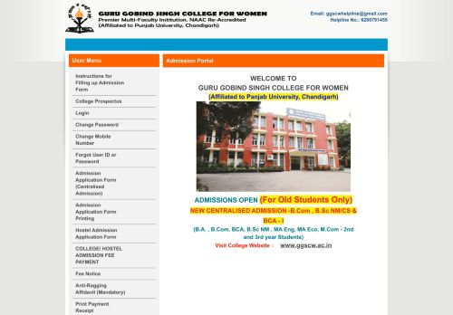 
                            3. Guru Gobind Singh College for Women, Sector 26, Chandigarh