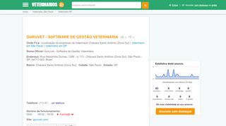 
                            8. GURUVET - SOFTWARE DE GESTãO VETERINáRIA em São Paulo ...