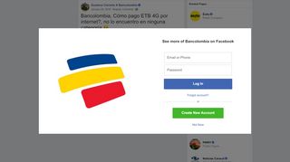 
                            5. Gustavo Carreño - Bancolombia, Cómo pago ETB 4G por... | Facebook