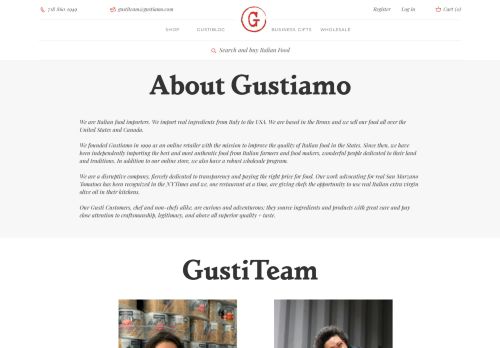 
                            8. Gustiamo - About us: we are italian food importers