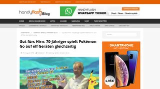 
                            9. Gut fürs Hirn: 70-Jähriger spielt Pokémon Go auf elf Geräten gleichzeitig