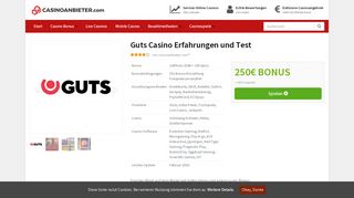 
                            8. Guts Casino Erfahrungen & Test 2019 | 250€ Bonus + 100 Freispiele