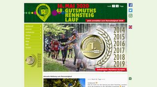 
                            3. GutsMuths-Rennsteiglauf am 18. Mai 2019 - Europas größter ...