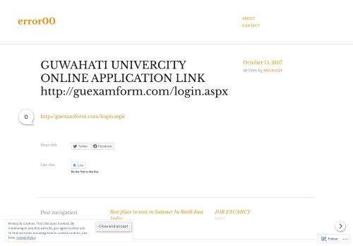 
                            6. GUWAHATI UNIVERCITY ONLINE APPLICATION LINK http ... - error00