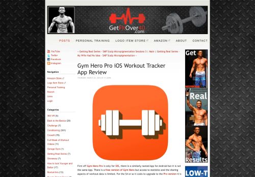 
                            9. Gym Hero Pro iOS Workout Tracker App Review - Posts - Get Fit Over 40